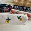 Floral Embroidered Pencil Case Flower Cloth Stationery Bag Korean Style Pen Bag  Stationery Holder