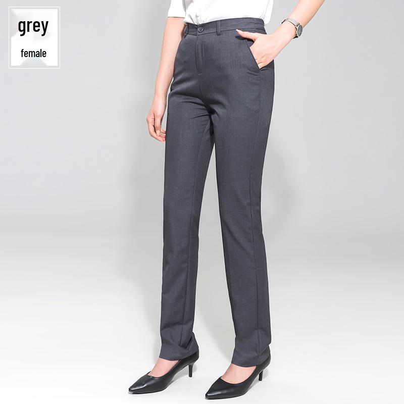 Women's Slim-Fit Trousers, Mid-Waist, Men's Straight-Leg Pants, Versatile Business and Professional Wear