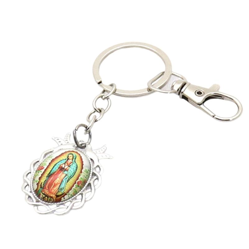 Lady Pattern Keychains Our Lady of Guadalupe Key Ornament Suitable for Baptism and First Communion Religious Gifts 1