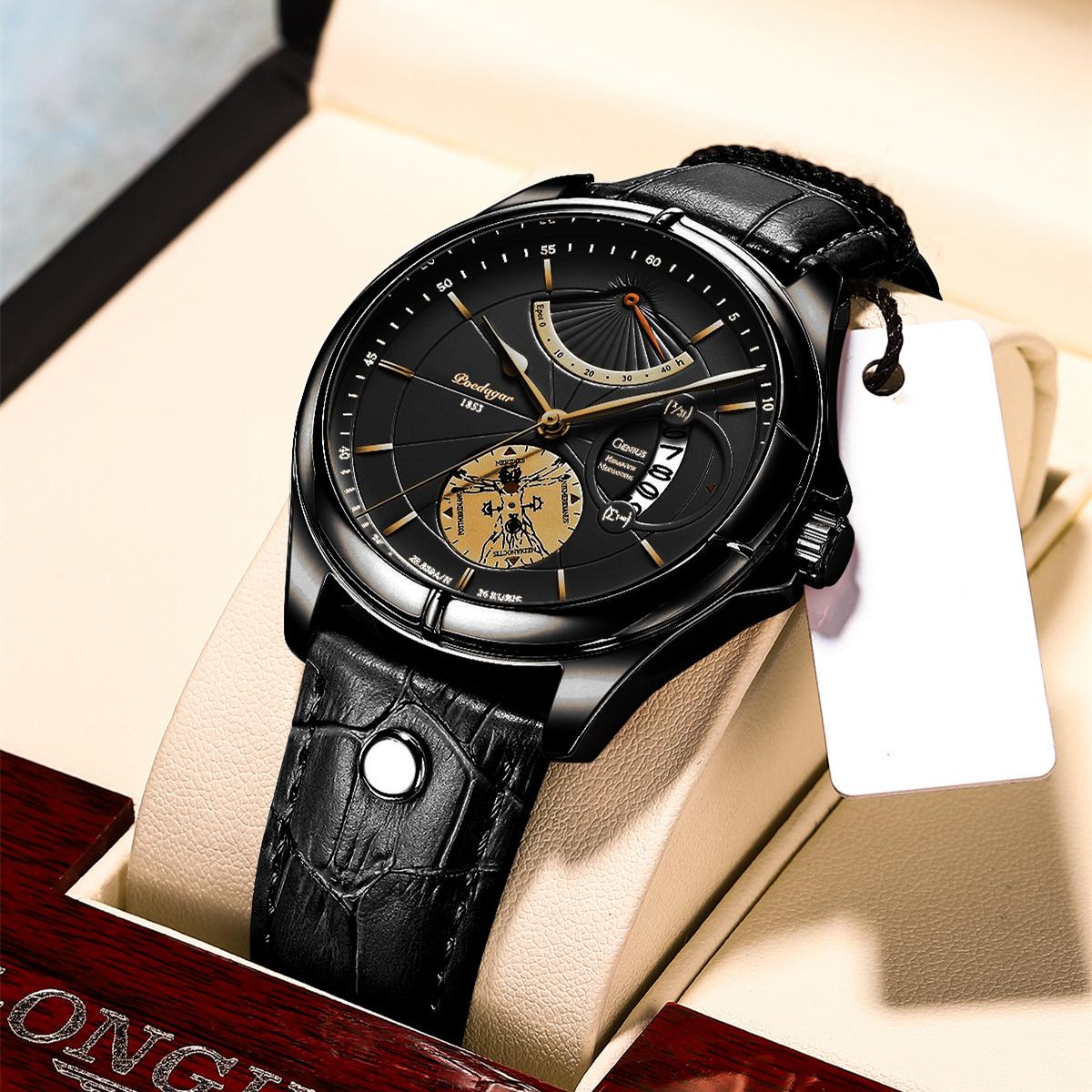 

POEDAGAR Новые роскошные мужские часы высшего бренда, водонепроницаемые деловые мужские кварцевые часы