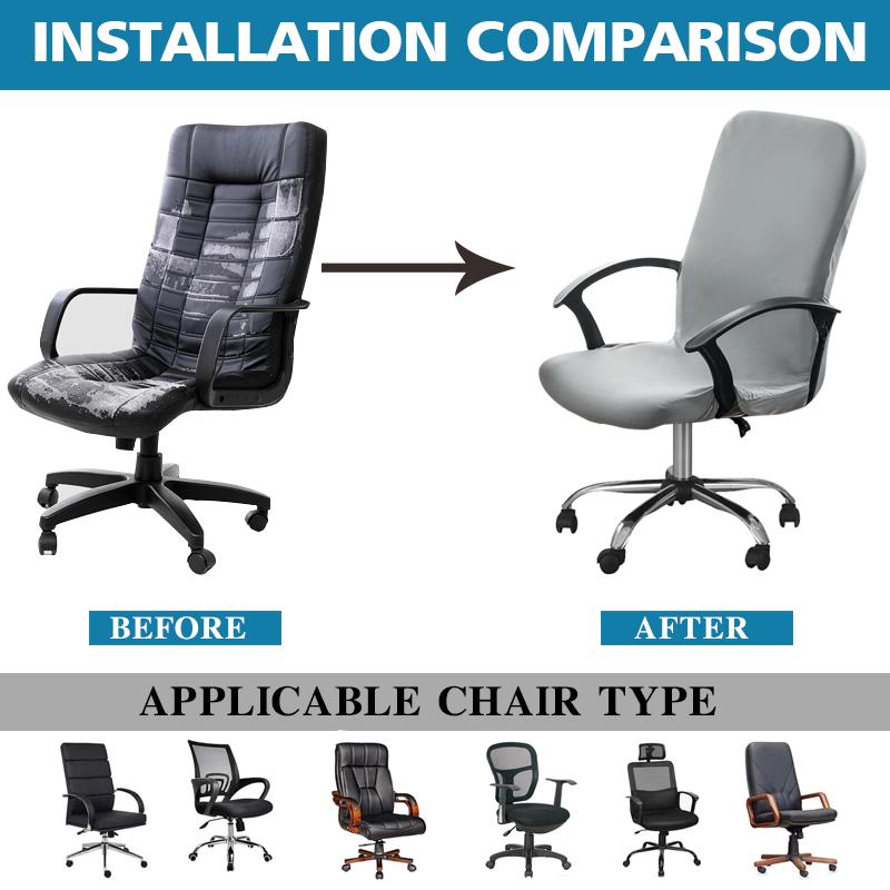 1Set Solid Color Elastic Chair Cover Thickened Internet Cafe Cinema Armchair Case Office Staff Computer Swivel Seat Cover Removable