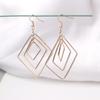 New Trend Zircon Drop Earrings Simple Fashion Hollow Geometric Metal Earrings Temperament Personality Wild Ladies Earring