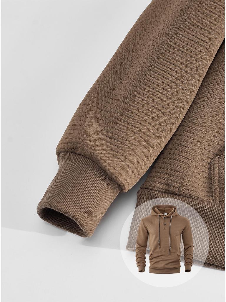 Men's Spring/Autumn Casual Solid Color Loose Pullover Hoodie