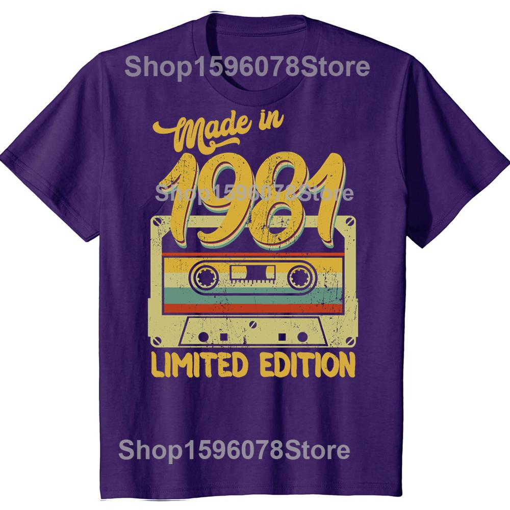 Funny Made In 1981 Limited Edition Birthday Gift Graphic Tshirts Men Fashion Casual Tshirt 100 Cotton Loose Oversized T Shirt