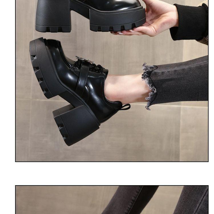 Small thick-soled inner heightening loafers for women's spring and autumn 2025 new muffin soft-soled single shoes trend