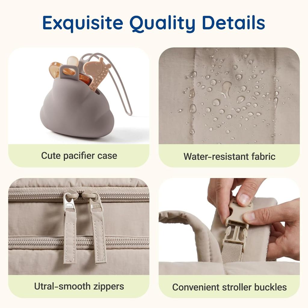 Diaper Bag Backpack, Baby Bag with Waterproof Changing Pad and Stroller Straps for Toddler, Diaper Backpack for Mom Dads with Insulated Pockets