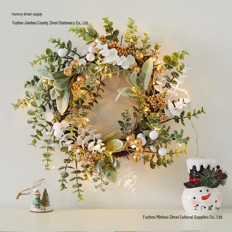 Creative Christmas Door & Window Wreath - Rattan Wall Hanging Ornament for Holiday Decor