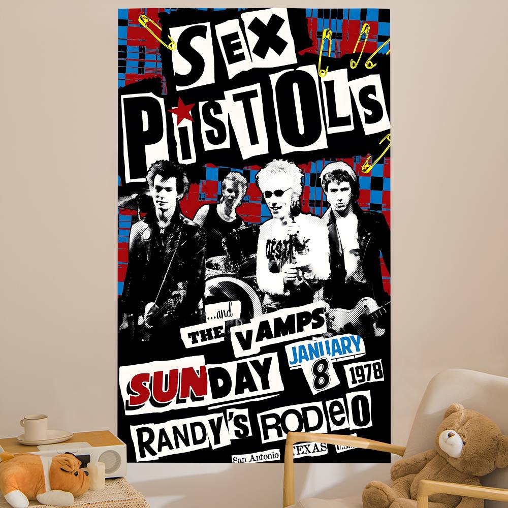 SSex PPistols Rock Band Printed Large Wall Tapestry Art Science Fiction Room Home Decor Decor Blanket