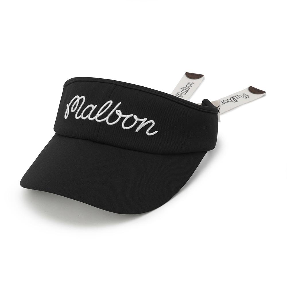 MALBON GOLF Women'S Detachable Ribbon Visor Black (Woman)