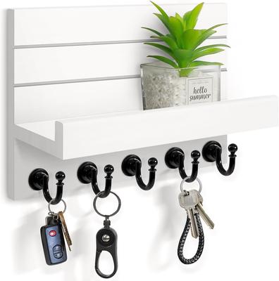 Modern Key Holder Rack Entryway Decor Mail Organizer Wall Mount Hanging Key Rack with 5 Sturdy Key Hooks Easy Installation