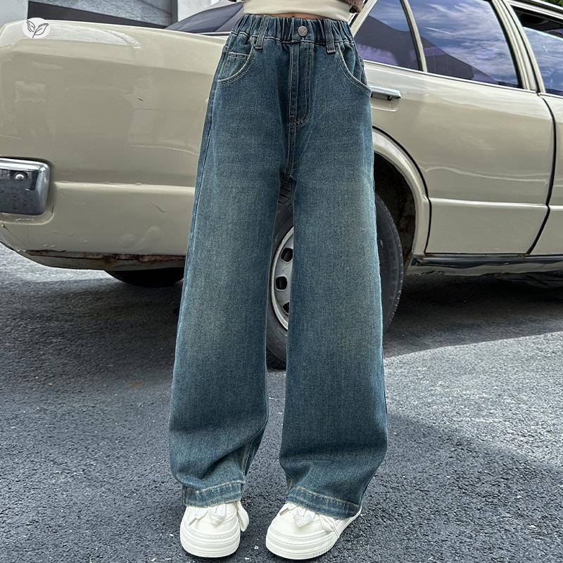 Mädchen Fleecegefütterte Weitbeinjeans - Modischer Koreanischer Stil für Herbst & Winter