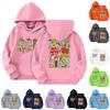 Kindermode Leichter Langarm-Pullover mit Taschen Print Kapuzenpullover