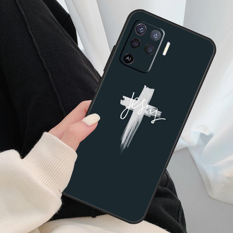 Christ Jesus Bible Verse Cross Case For Oppo A40 A60 A80 A5 Pro A15 A16 A17 A57 A77 A94 A74 A54 A76 A96 A18 A38 A58 A78 A98