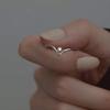 Beixi S925 Sterling Zilver Verstelbare Parelring voor Dames - Trendy V-vormig Retro Ontwerp