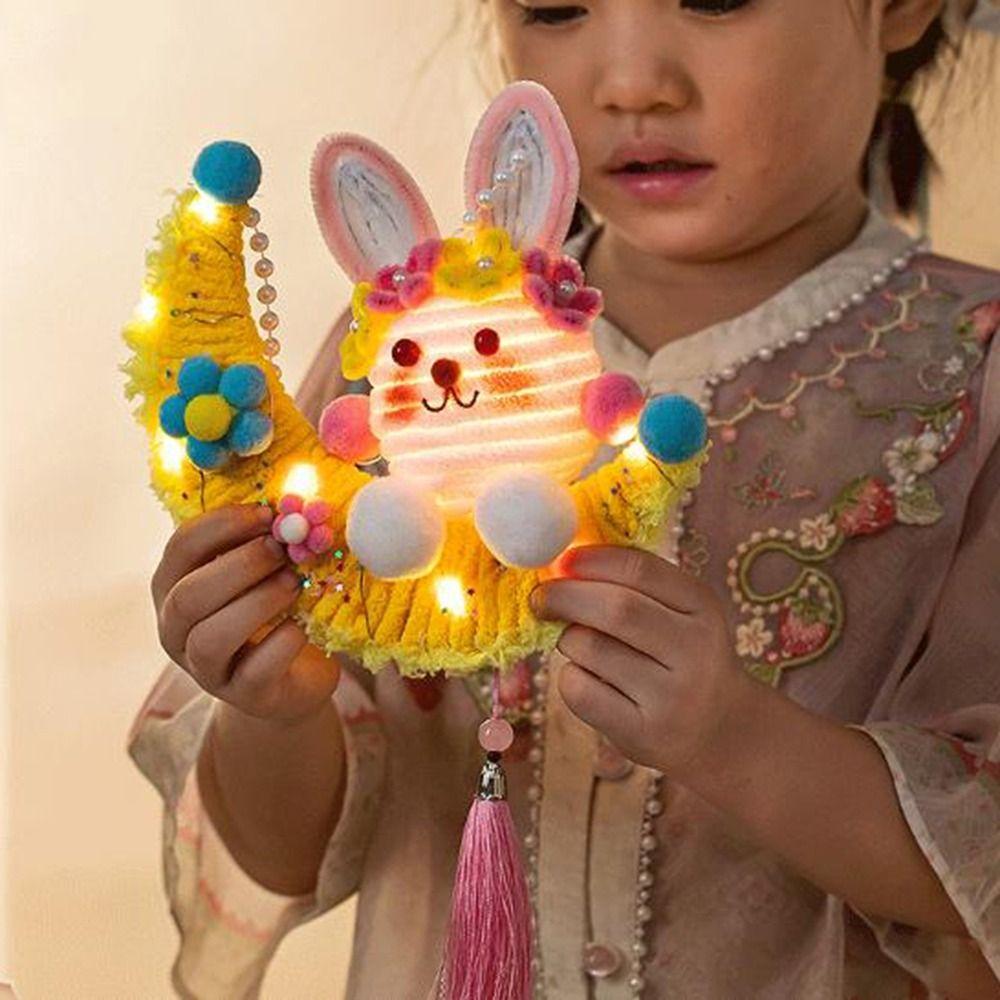 DIY Material Kit Twisted Stick Rabbit Lantern Moon Rabbit Flower Lantern Mid-Autumn Festival