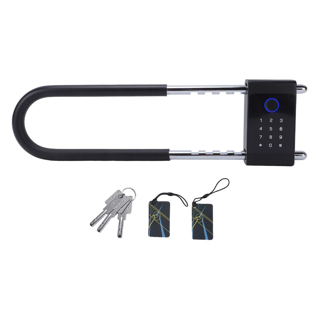 Smart U Lock Long Shackle Bike Gate Lock Support Fingerprint Password IC Card Fast Recognition Compatible with Tuya 300