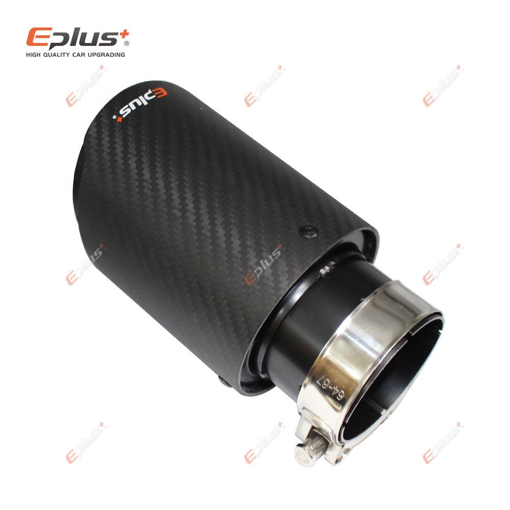 EPLUS Auto Matt Carbonfaser Auspuffendrohr Auspuffanlage Rohr Auspuffendstücke Düse Universal Gerade Edelstahl Schwarz Für Akrapovic