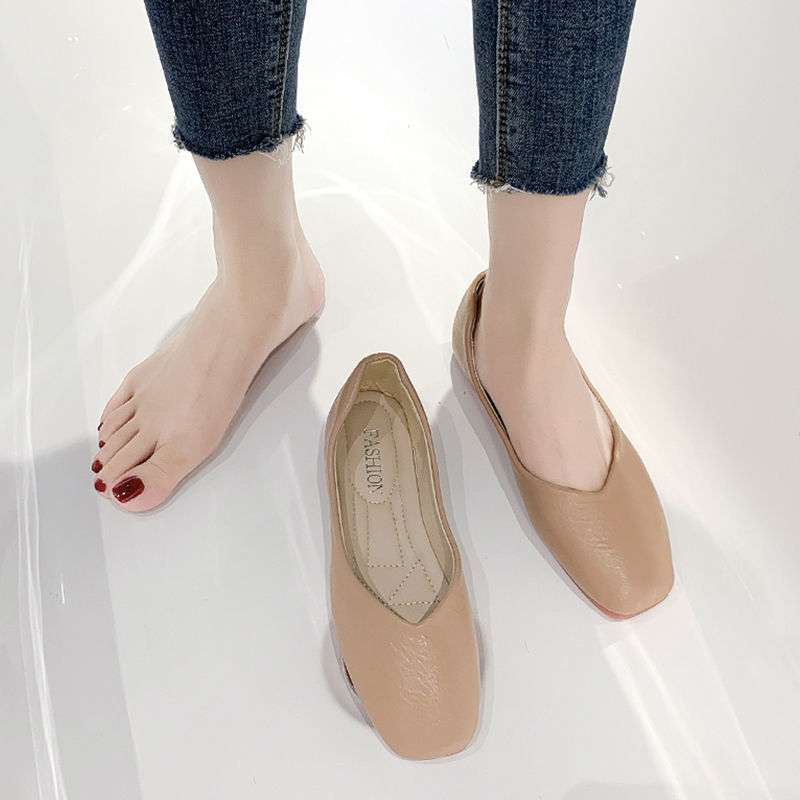 

Туфли Дуду с квадратным носком женские 2025 весна и лето новая одинарная обувь плоская подошва мягкая подошва нескользящие удобные с мелким вырезом туфли для мамы для беременных 40 розовый