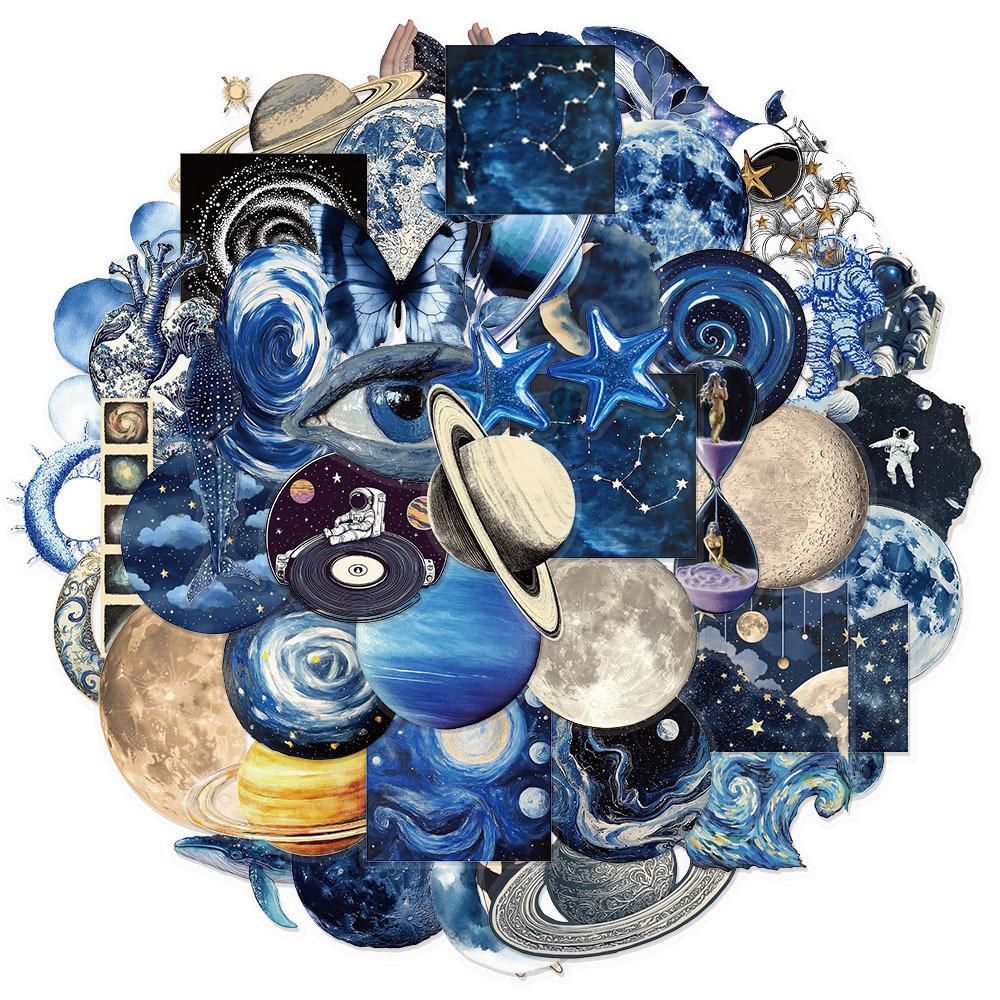 10/30/50pcs Transparent Cool Space Planet Stickers Astronomy Universe Galaxy Decals Graffiti Notebook Laptop Waterproof Sticker