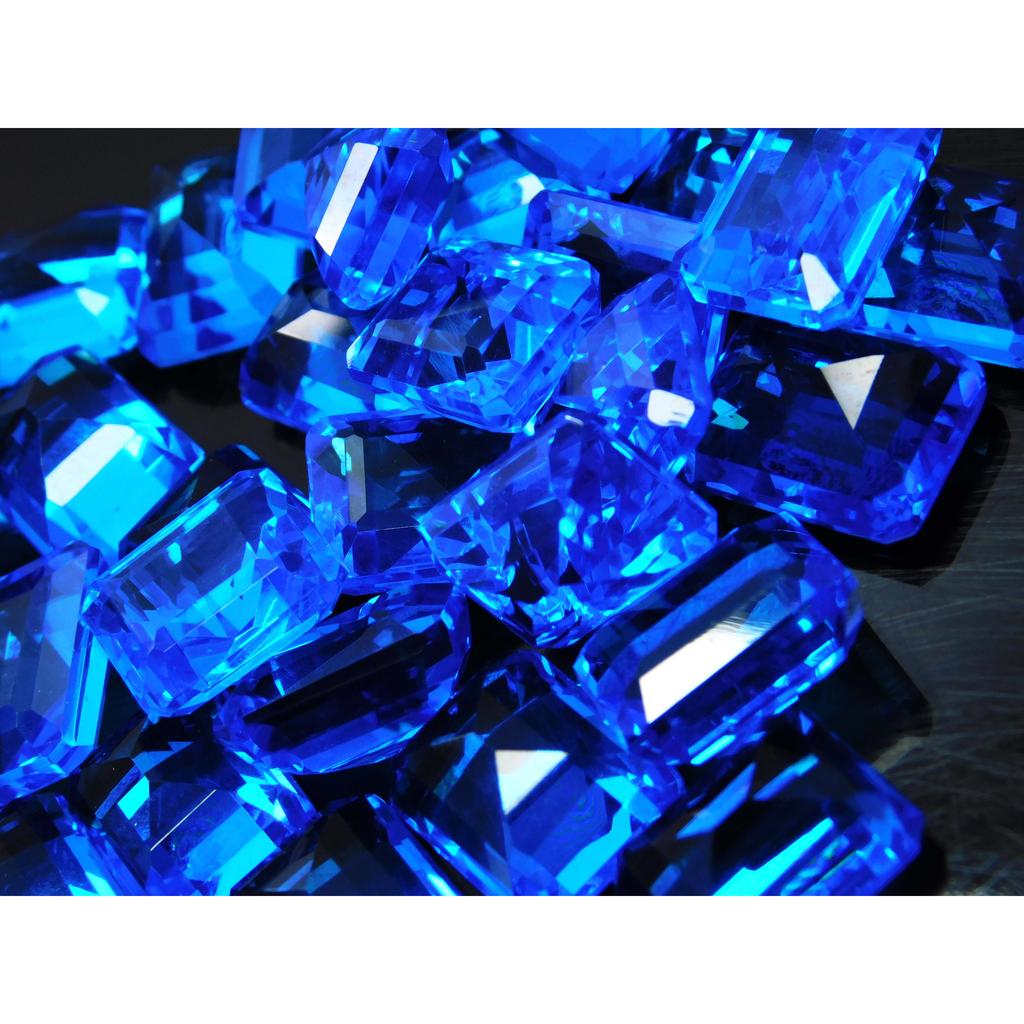 100 Ct Topaz Mix Shape Blue Lab-Created Big Loose Gemstones AA+++ Lot