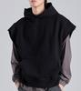 Beoteunseoul Sleeveless Vintage Cotton Hooded Vest (Black)