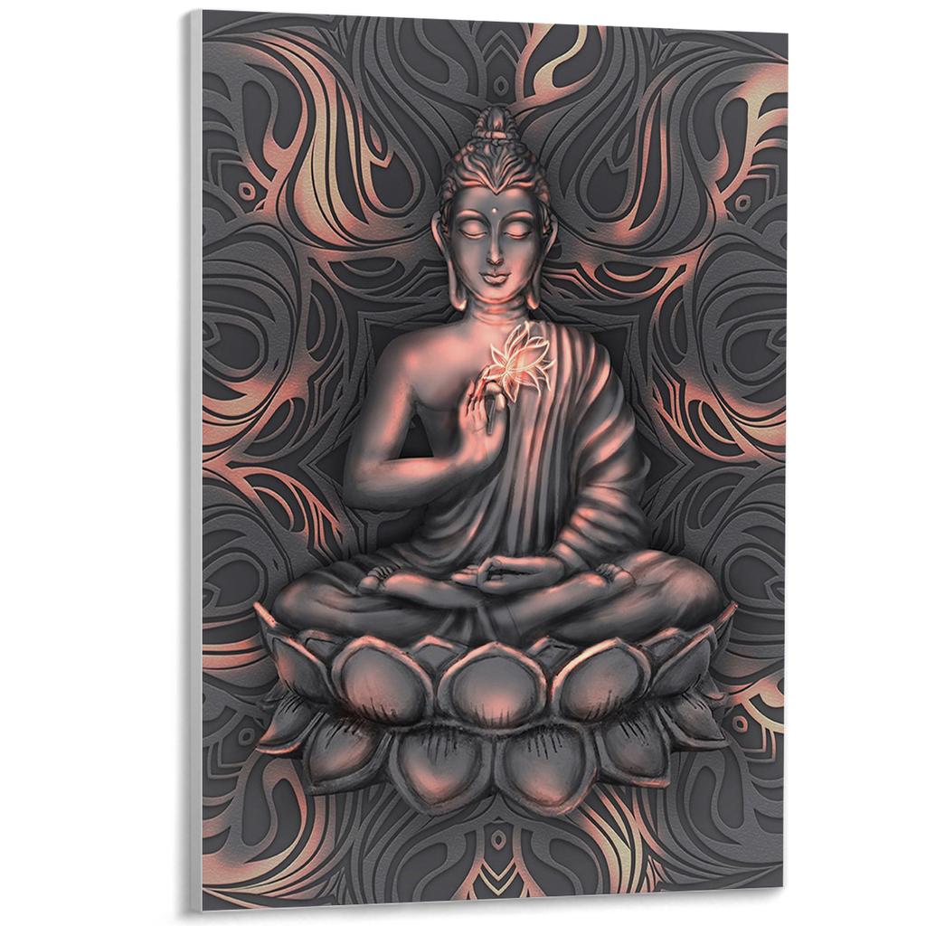 Gold Buddha Canvas Paintings Wall Art Mandala Flower Buddha Posters HD Picture For Living Room Bedroom Decoration Decor Unframed