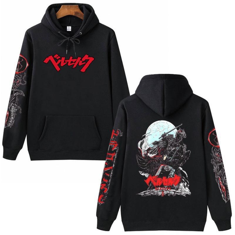 Berserk Espada Viento Leyenda Guts Sudadera con Capucha Parte Superior de Forro Polar Chaqueta Jersey Sudadera con Capucha
