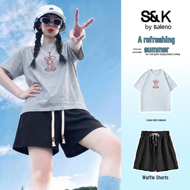 Baleno S&K Women s Academy Style Casual Cotton Two-Piece Set 2XL