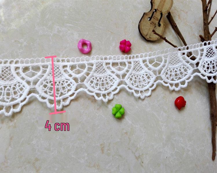 4cm Wide Water-Soluble Lace Trim for DIY Clothing and Skirt Hem Embroidery