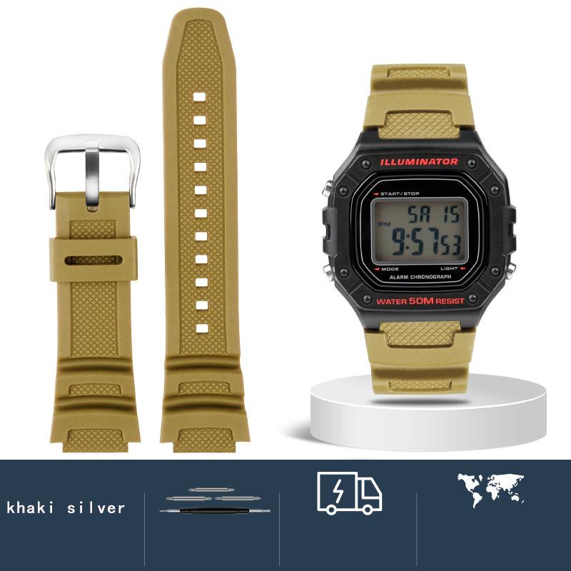 Silicone watch strap  for Casio Watch Strap w-218h/ae-1200 /1100 / f-108 /sgw300 /400 /500 /w-800h / mrw-200