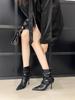 Eilyken Neues Design Plissierte Spitzschuhe Damen Stiefeletten Herbst Winter Dünne Absätze Schuhe Mode Stiefeletten Zapatos De Mujer