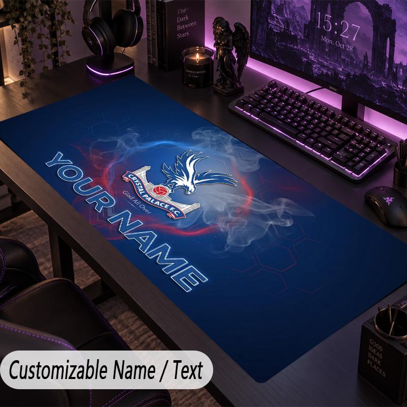 Custom Text Big Mousepad, Extended Desk Pad For Laptop Work GameCrystal Palace