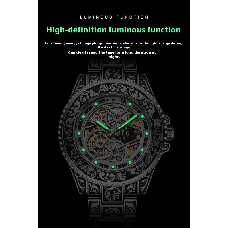 Top Brand Hot Sale New Fashion Luminous Men's Automatic Mechanical Watch Trendy Retro Men's Wristwatch