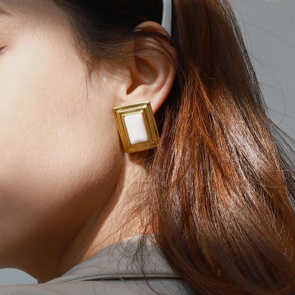 European and American geometric titanium steel stud earrings stainless steel earrings earrings