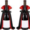 2pcs Halloween Wine Bottle Covers, Knitted Fabric Vampire Cape Bottle Decoration Halloween Party Decorations Home Decor & Themed Events
