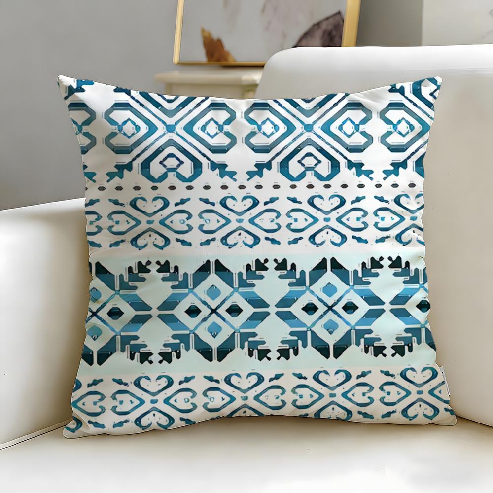 Fair Isle Muster Kissenbezug Weich Leicht zu Waschen Kissenhülle Vielseitig für Sofa Bett Reise und Büro