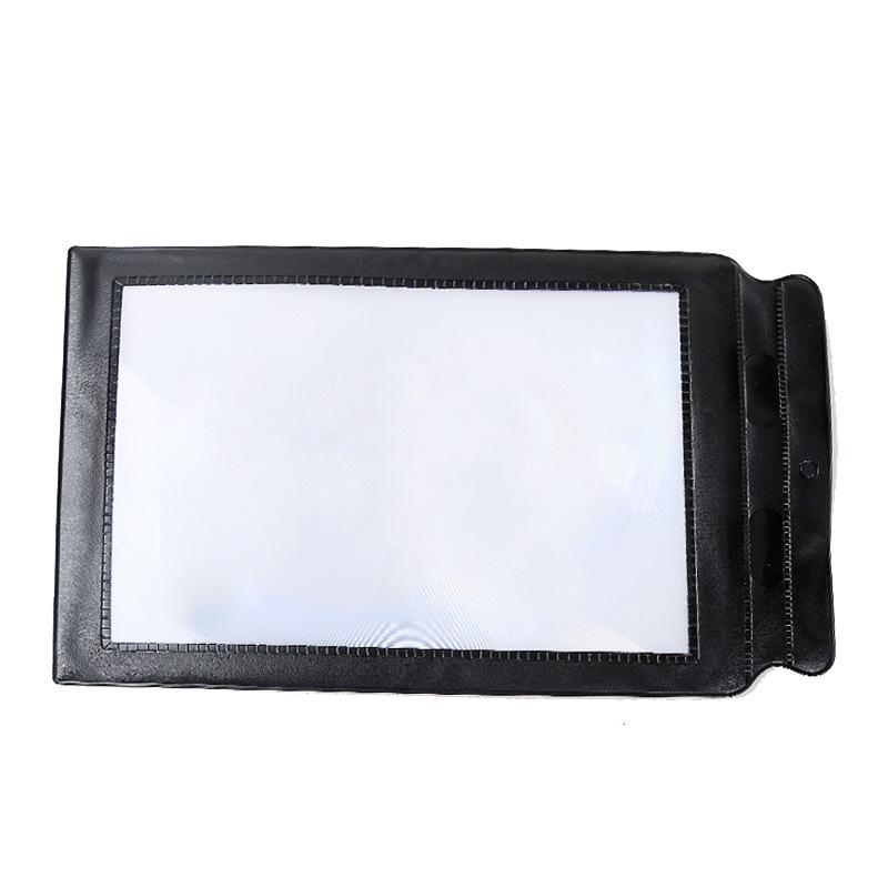 Handheld A4 Magnifier with Black Frame and Soft Surface for Elderly Reading, 3x PVC Fresnel Lens, Portable.