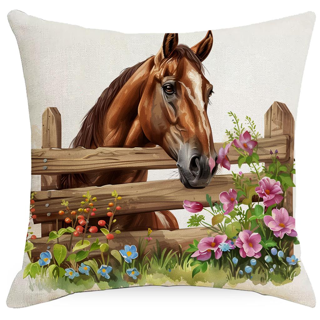 Spring Farm Animal Cow Rabbit Dog Pillowcase Home Decoration Balcony Cushion Decoration Pastoral