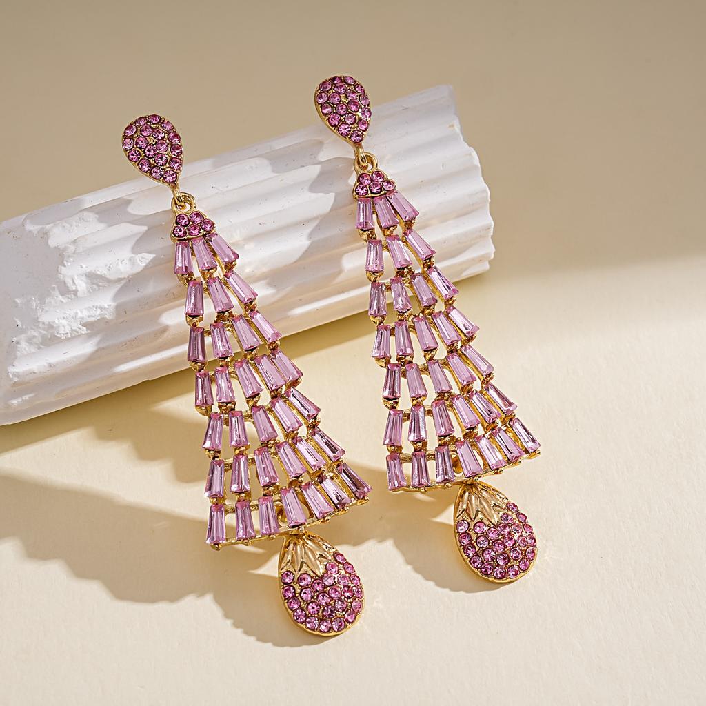European and American Silver Needle Diamond-encrusted Round Fringed Stud Earrings French Light Luxury Earrings Niche Design Earrings