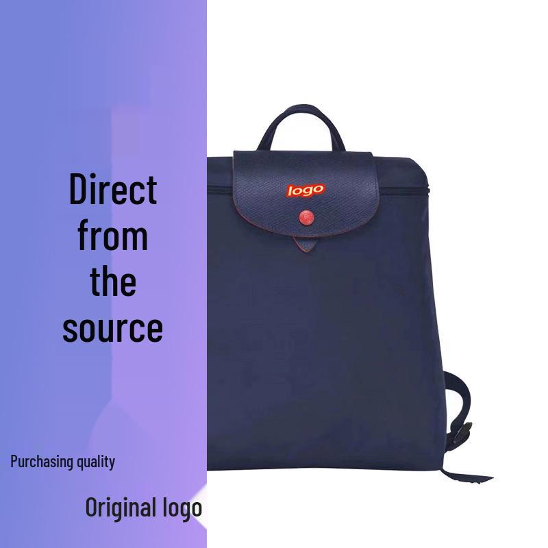 French Dragon Inlay Waterproof Nylon Backpack with Phone and ID Pocket - Women's Casual Street Style