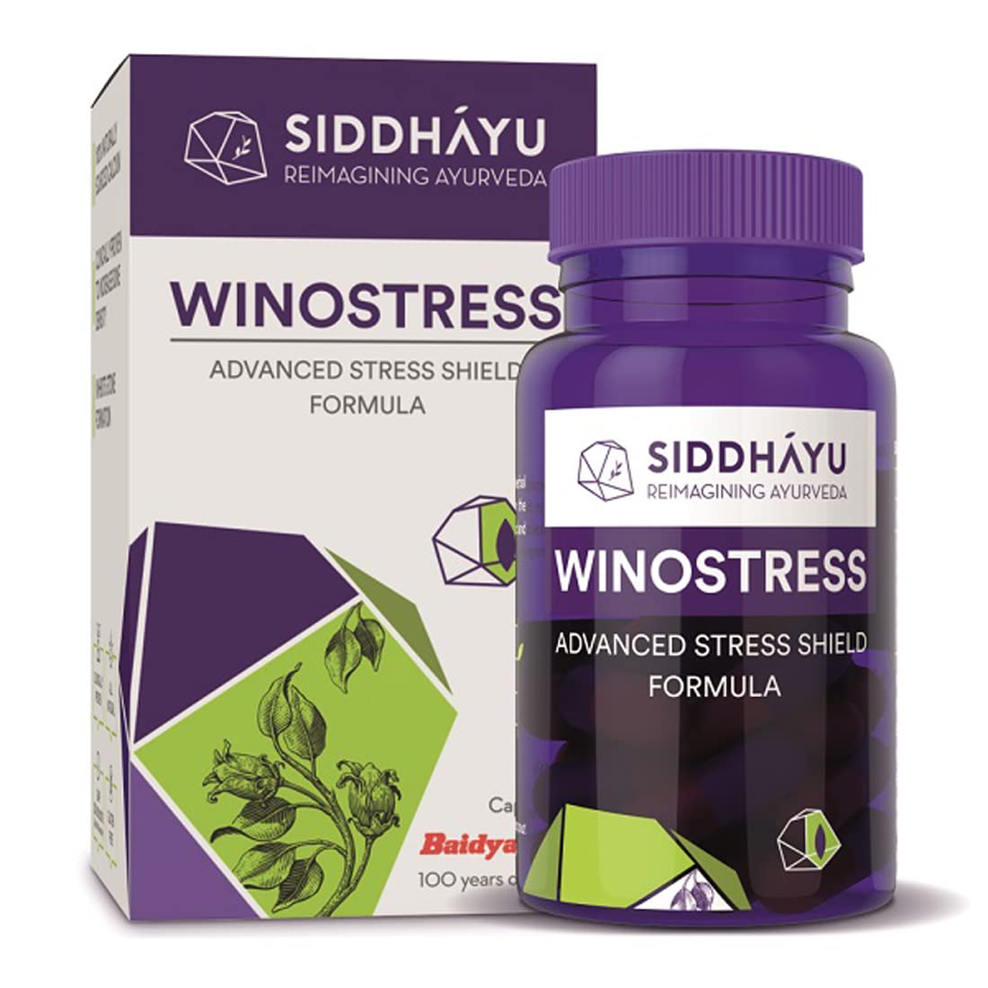 

Siddhayu Winostress Herbal Stress Support Tablets 30 Capsules Calm Mind Relaxation Energy Focus