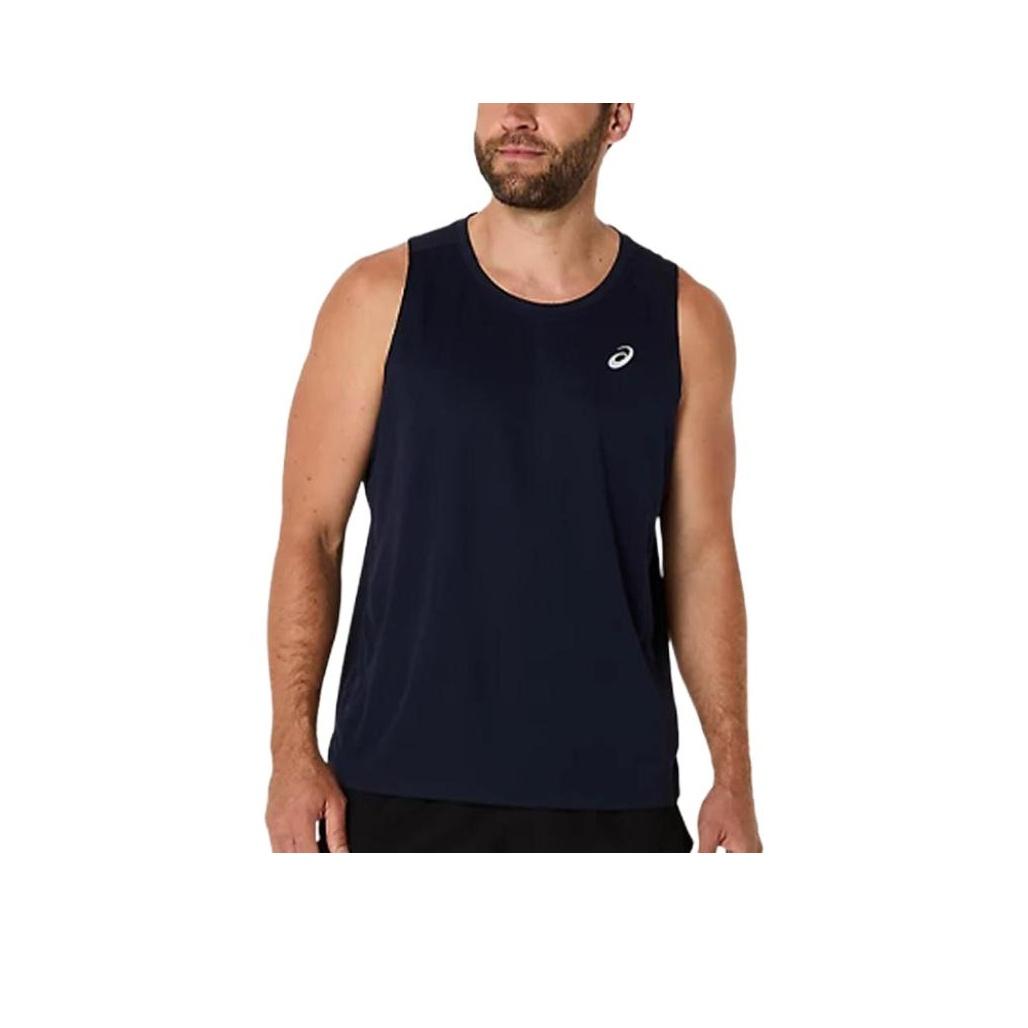 Asics Logo Round Neck Sleeveless Vest Men tops Midnight-Blue 2011D295-400 XL