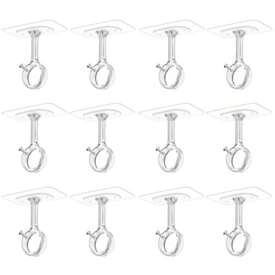 Curtain Rod Holder Brackets Strong Load-bearing Adjustable Simple Installation Ceiling Mounted Self Adhesive Curtain Rod Hooks