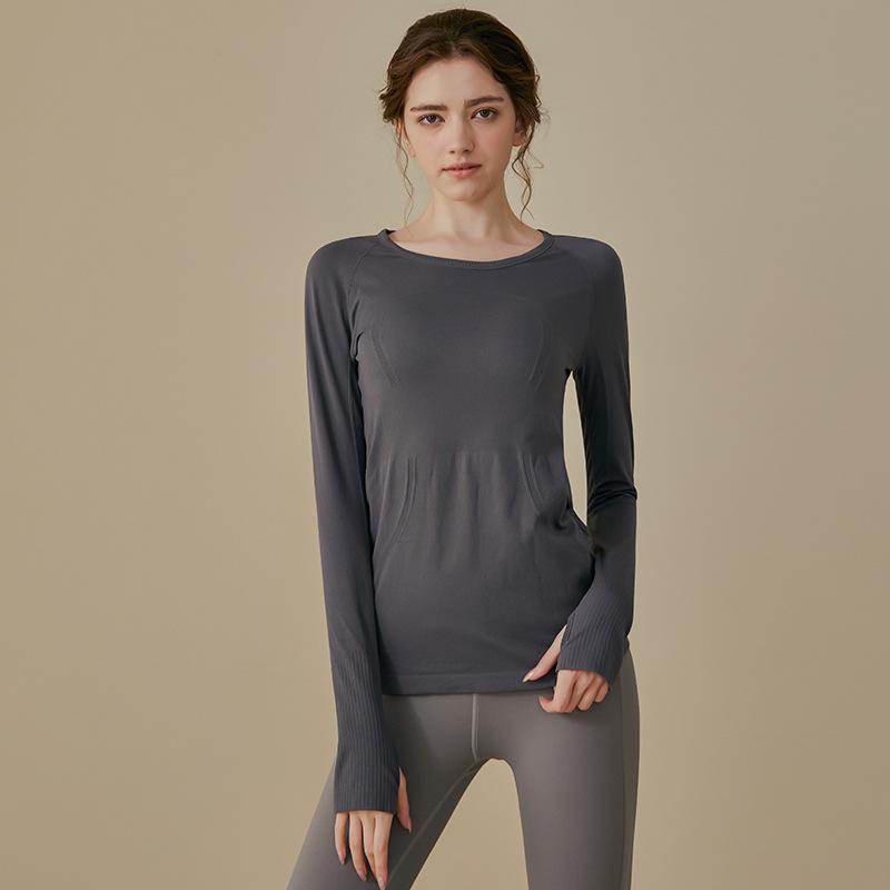 

Женский высококачественный облегающий топ с длинным рукавом для йоги и фитнеса L size [recommended 110-125 catties]