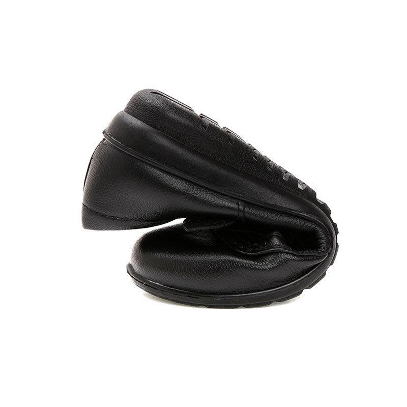 Spring Autumn Women Flats Black Soft Genuine Leather Shoes Brand Elegant Ladies Mary Jane Mother Shoes Plus Size 41
