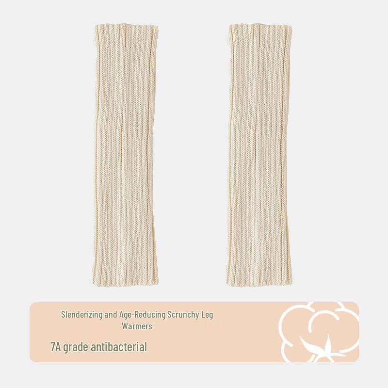 Gray Women's Slouchy Knit Leg Warmers, Spring & Autumn Style Long Socks, Y2K Calf Socks for Mary Jane Shoes.