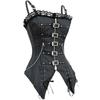 Sexy Women Gothic Corset Bustier Striped Zip Buckled Steampunk Overbust Corselet Vest Punk Rock Style Clothes