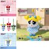 The Powerpuff Girls Plush Keychain With Checkerboard Pattern For Backpack Decor And Gifts