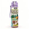 1PC Milk Box Farm Scene Cartoon 750ml Color Plastic Sports Water Bottle Leakproof Flip Straw Lid Suitable for Sports Office Home Use