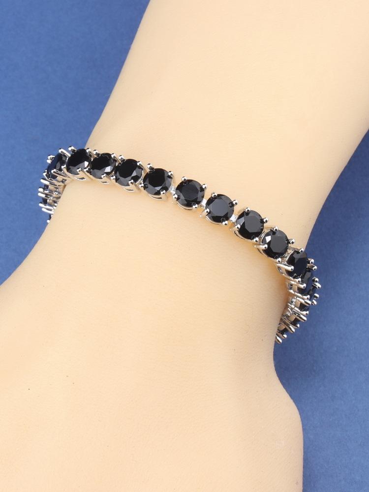 10-Colors Round Zircon Colorful Jewelry Accessories   Charms Chain Link Bracelet For Girls/Women Gift